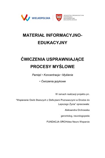 Ćwiczenia usprawniające procesy myślowe